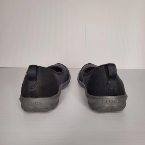 CROCS Comfort Slip On Black Shoes Size 6 Ballet Flats - Picture 4 of 9